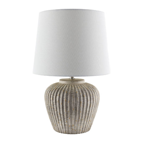 Modern European furniture - Carved Gray Ceramic Table Lamp - www.oroa.com