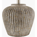 Modern European furniture - Carved Gray Ceramic Table Lamp - www.oroa.com