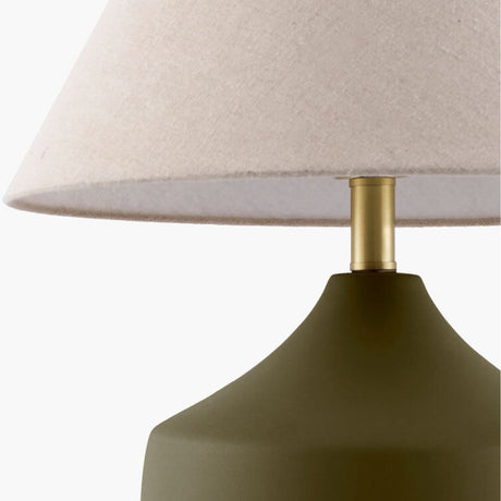 Modern European furniture - Ceramic Beige Linen Table Lamp - www.oroa.com