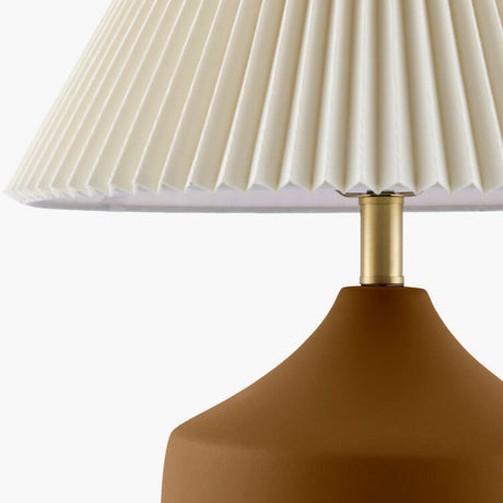 Modern European furniture - Ceramic Beige Linen Table Lamp - www.oroa.com