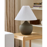 Modern European furniture - Ceramic Beige Linen Table Lamp - www.oroa.com