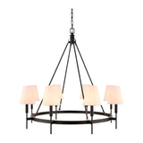 Modern European furniture - Black Metal Ring 8-Light Chandelier - www.oroa.com
