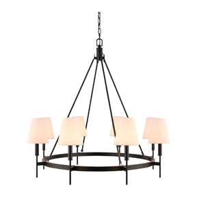 Modern European furniture - Black Metal Ring 8-Light Chandelier - www.oroa.com