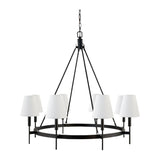 Modern European furniture - Black Metal Ring 8-Light Chandelier - www.oroa.com