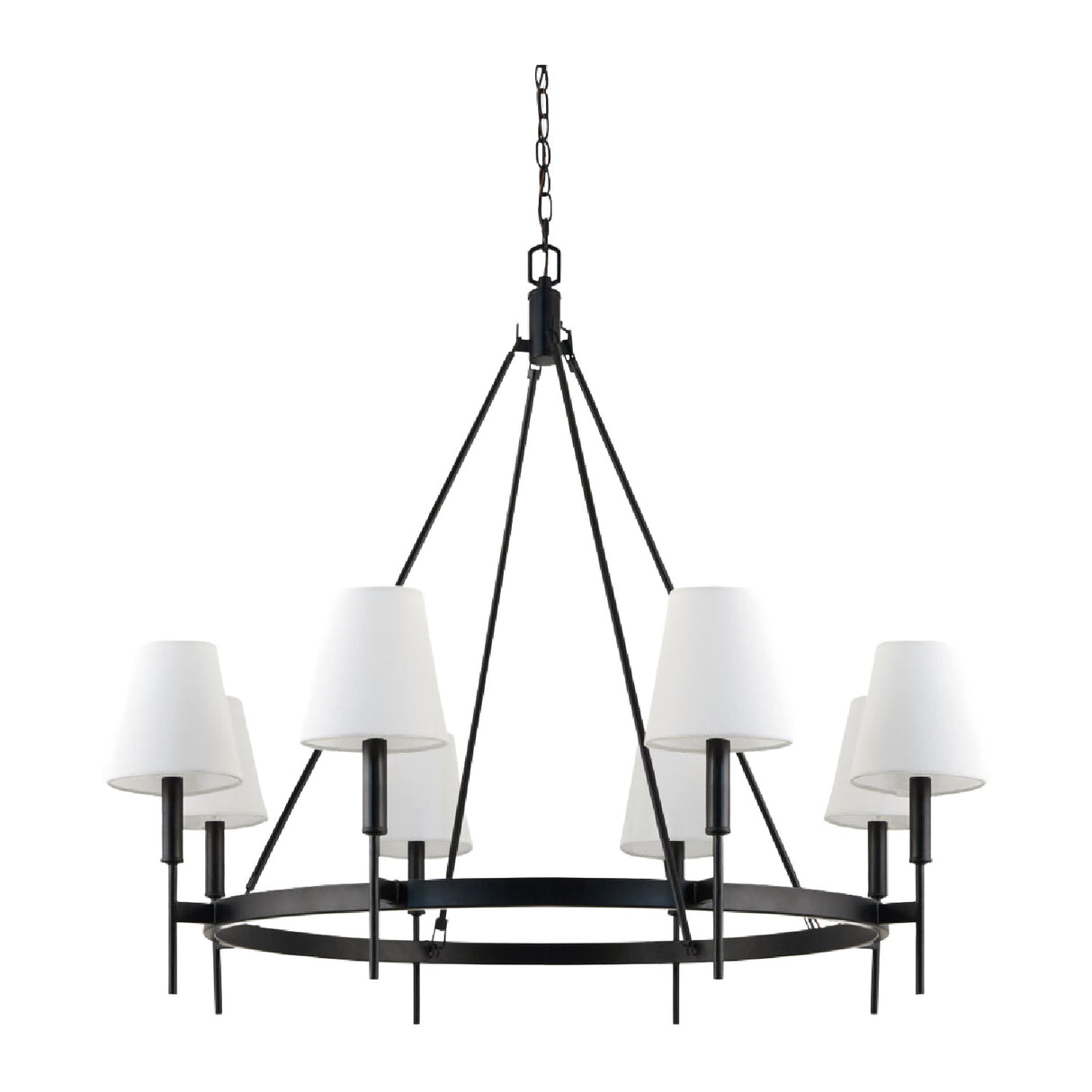   Black Metal Ring 8-Light Chandelier | Oroa.com