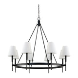 Modern European furniture - Black Metal Ring 8-Light Chandelier - www.oroa.com