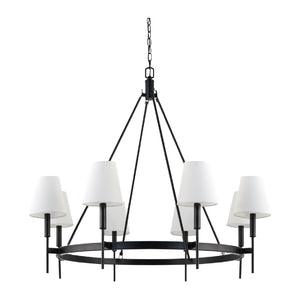   Black Metal Ring 8-Light Chandelier | Oroa.com