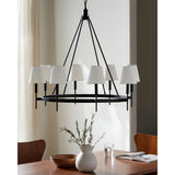 Modern European furniture - Black Metal Ring 8-Light Chandelier - www.oroa.com