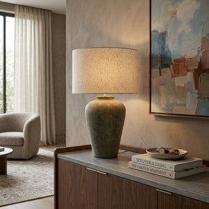   Modern European furniture - Painted Cement Linen Table Lamp - www.oroa.com | Oroa.com