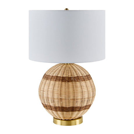 Modern European furniture - Round Rattan Base Table Lamp - www.oroa.com