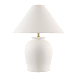Modern European furniture - Ceramic White Linen Table Lamp - www.oroa.com