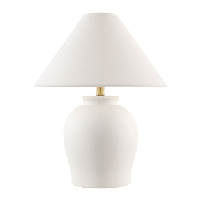 Modern European furniture - Ceramic White Linen Table Lamp - www.oroa.com