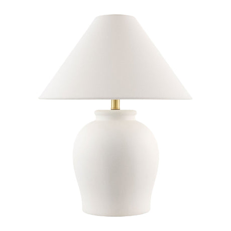Modern European furniture - Ceramic White Linen Table Lamp - www.oroa.com