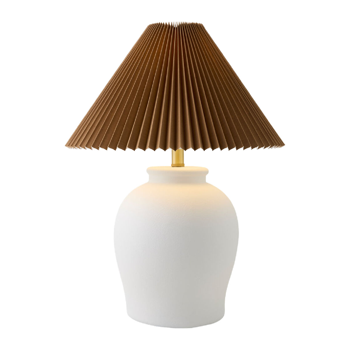   Brown Pleated Linen Table Lamp | Oroa.com