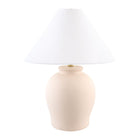 Modern European furniture - Ceramic White Linen Table Lamp - www.oroa.com