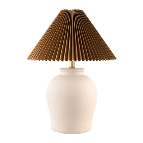 Modern European furniture - Brown Pleated Linen Table Lamp - www.oroa.com