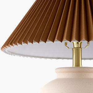   Brown Pleated Linen Table Lamp | Oroa.com