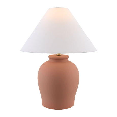 Modern European furniture - Ceramic White Linen Table Lamp - www.oroa.com