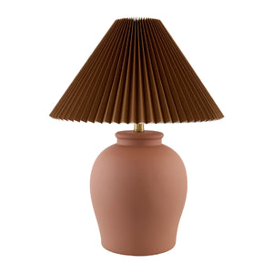   Brown Pleated Linen Table Lamp | Oroa.com