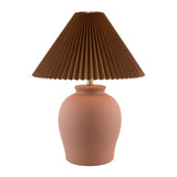 Modern European furniture - Brown Pleated Linen Table Lamp - www.oroa.com