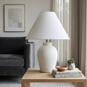   White Linen Empire Table Lamp | Oroa.com