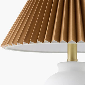   Brown Linen Pleated Table Lamp | Oroa.com