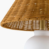 Modern European furniture - Brown Rattan Ceramic Table Lamp - www.oroa.com