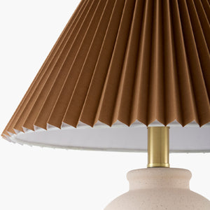   Brown Linen Pleated Table Lamp | Oroa.com