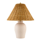 Modern European furniture - Brown Rattan Ceramic Table Lamp - www.oroa.com