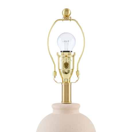 Modern European furniture - Brown Rattan Ceramic Table Lamp - www.oroa.com