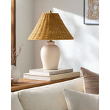 Modern European furniture - Brown Rattan Ceramic Table Lamp - www.oroa.com