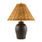 Modern European furniture - Brown Rattan Ceramic Table Lamp - www.oroa.com