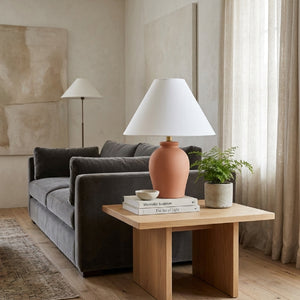   White Linen Empire Table Lamp | Oroa.com