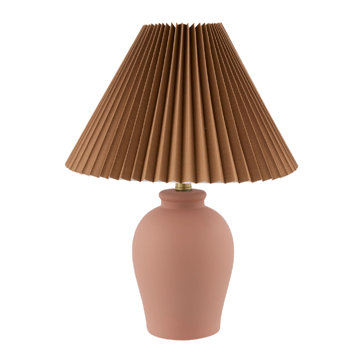   Brown Linen Pleated Table Lamp | Oroa.com