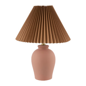   Brown Linen Pleated Table Lamp | Oroa.com