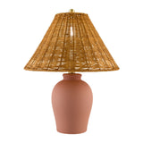 Modern European furniture - Brown Rattan Ceramic Table Lamp - www.oroa.com