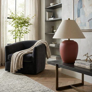   Ceramic Beige Linen Table Lamp | Oroa.com