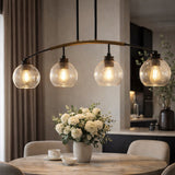 Modern European furniture - 4-Light Clear Glass Linear Chandelier - www.oroa.com