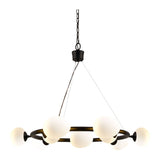 Modern European furniture - 9-Light White Glass Chandelier - www.oroa.com