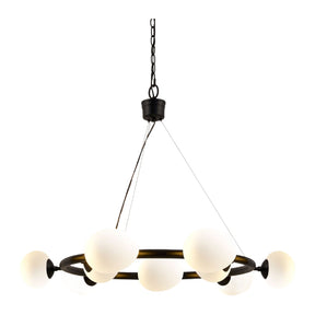 Modern European furniture - 9-Light White Glass Chandelier - www.oroa.com
