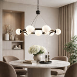 Modern European furniture - 9-Light White Glass Chandelier - www.oroa.com