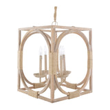 Modern European furniture - Whitewashed Wooden 4-Light Chandelier - www.oroa.com