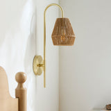 Modern European furniture - Curved Metal Rattan Wall Lamp - www.oroa.com