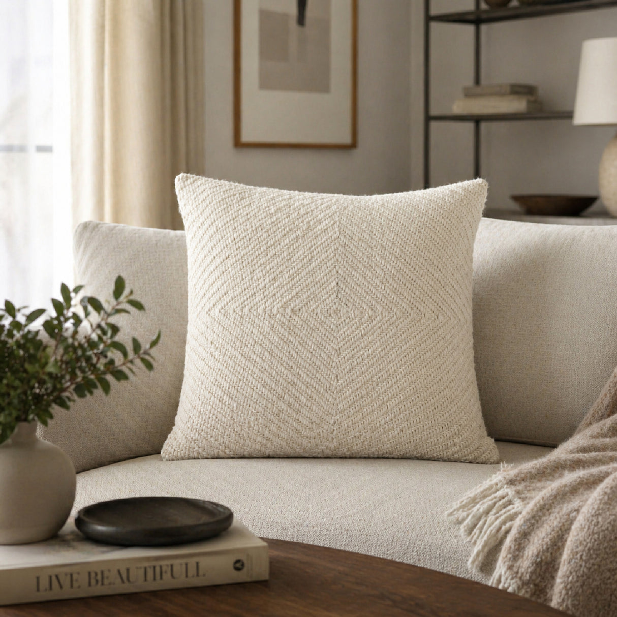  Modern European furniture - Beige Woven Yarn Pillow - www.oroa.com | Oroa.com