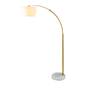   2-Tier White Linen Floor Lamp | Oroa.com