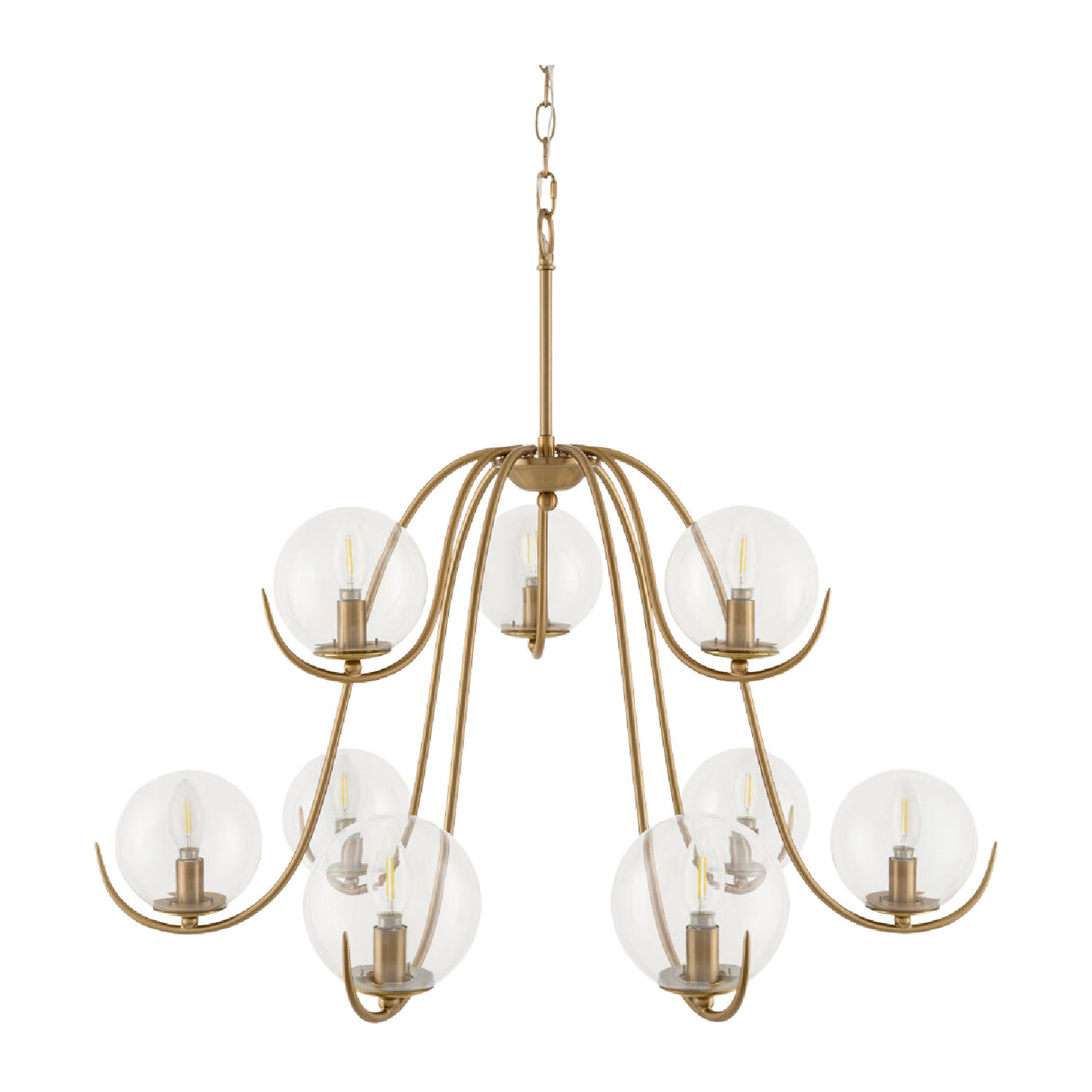   Modern European furniture - Clear Glass Orbs 9-Light Chandelier - www.oroa.com | Oroa.com