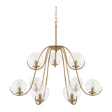 Modern European furniture - Clear Glass Orbs 9-Light Chandelier - www.oroa.com