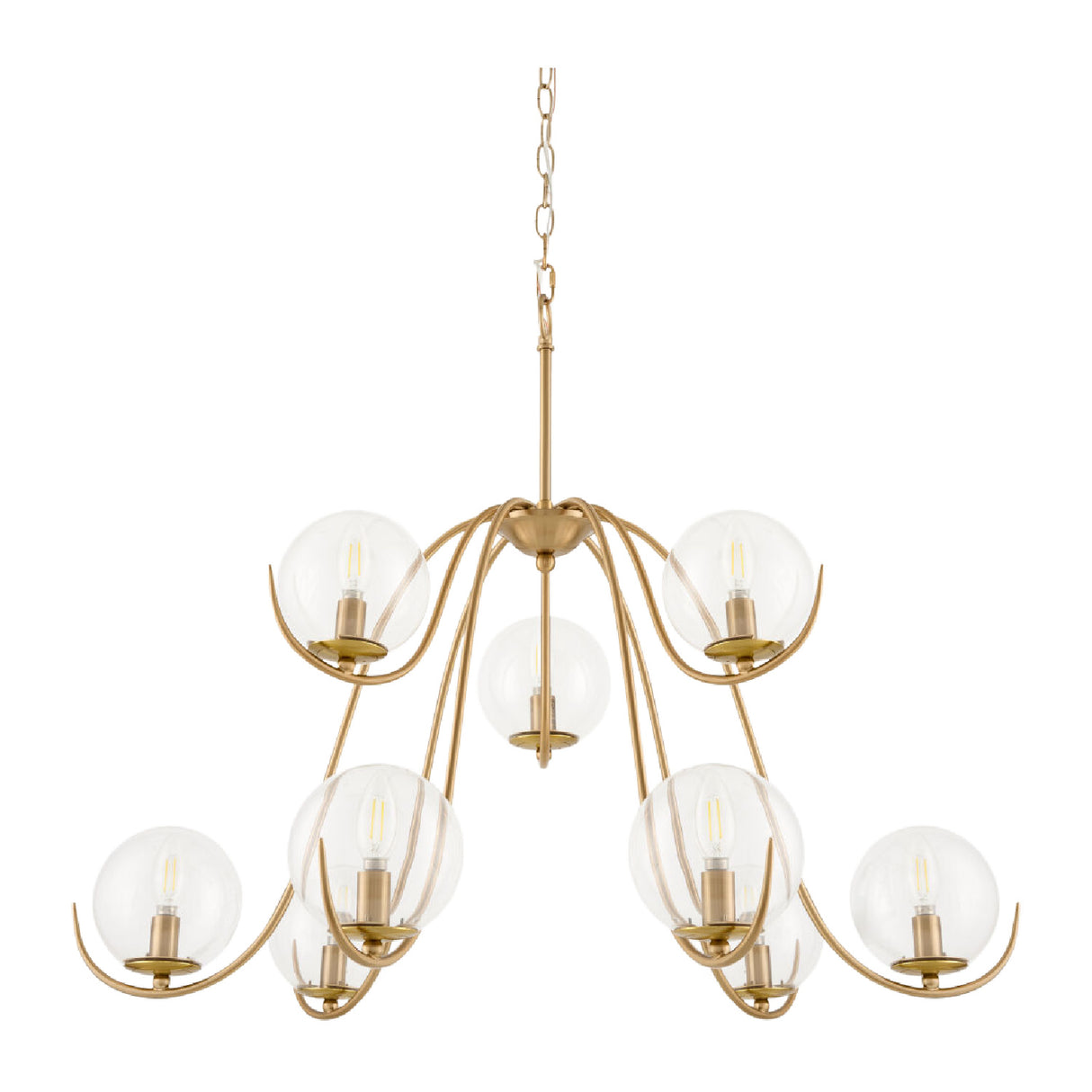   Modern European furniture - Clear Glass Orbs 9-Light Chandelier - www.oroa.com | Oroa.com