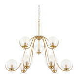 Modern European furniture - Clear Glass Orbs 9-Light Chandelier - www.oroa.com
