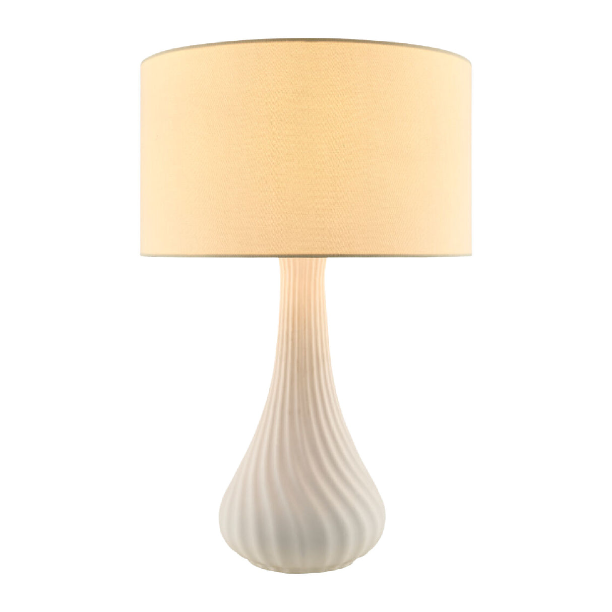   White Concrete Linen Table Lamp | Oroa.com